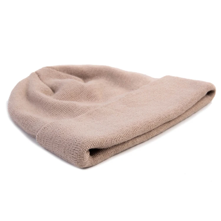 High Quality Oem Chunky Brimmed Lana Alpaca Winter Hat Custom Jacquard Logo 100% Cashmere Angora Merino Wool Beanie For Adult
