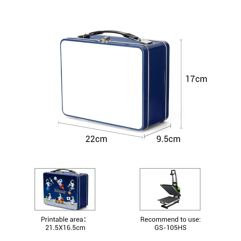 Wholesale Empty Plain Blank Blue Stainless Steel Bento Diy Personalized Sublimation Metal Lunch Box