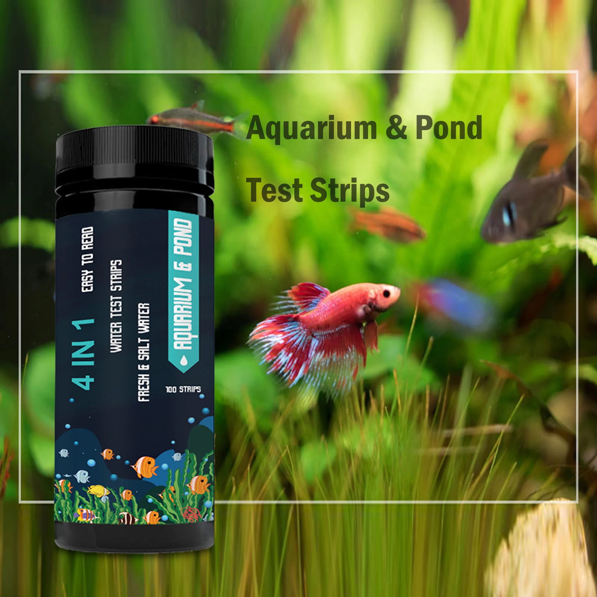 Wholesale Manufacturer 4  in 1 water quality  tester strips for aquarium fish tank