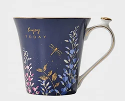 Hotsale luxury ceramic mugs Bone china coffee mug with handle Porcelain bulk mug for home hotel restaurant