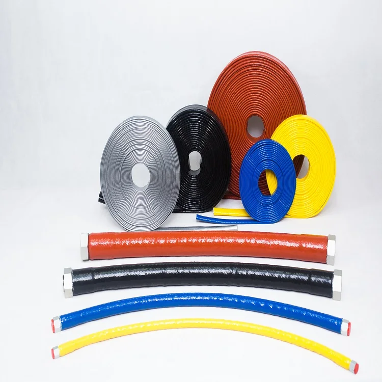 Heat Resistant Silicone Coated Fiberglass Heat Isolation Fire Resistance Fire Sleeve