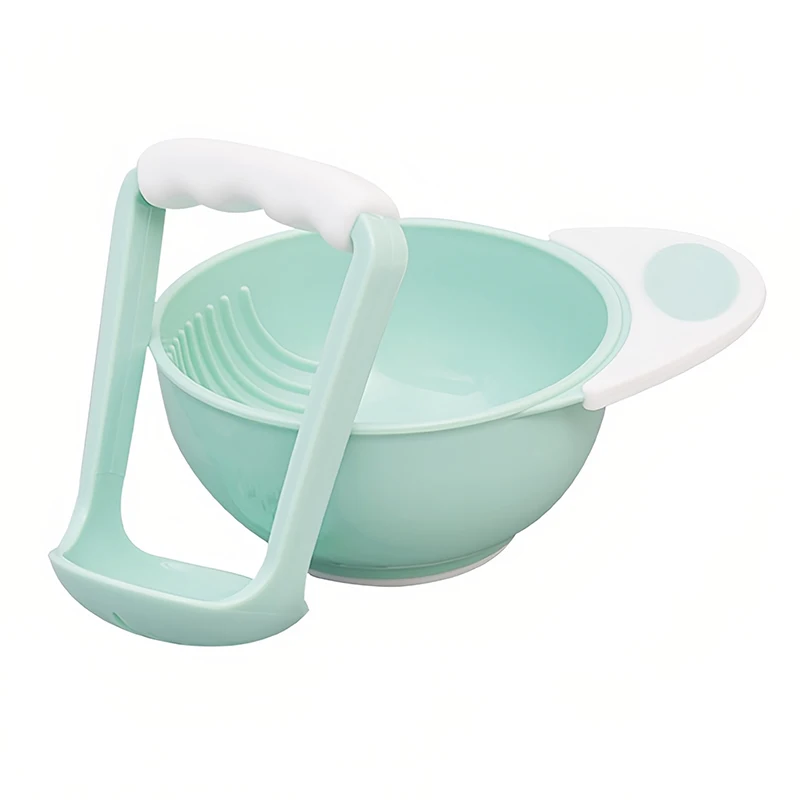 BPA Free round silicone slow feeder bowl spoon set high quality harmless new baby silicone bowl  grinding rod sleeve