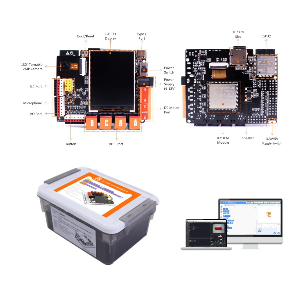 Weeemake ELF AI Developer Kit IoT Sipeed K210 AI Robot Education Development Board Platform AIOT Machine Learning