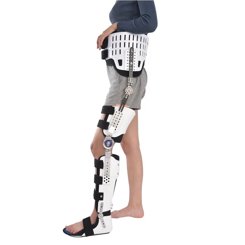 Knee Ankle Foot Fixed Support Adjustable Lower Limb Orthosis Thigh Fracture Support Postoperative Ankle Rehabilitation Device