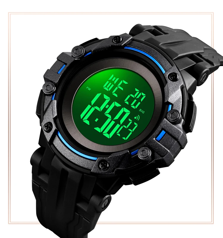SKMEI 1545 Casual Mens Wholesale Digital Wristwatch Pu Band Outdoor Military Sport Watch