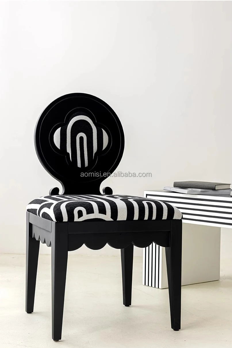 AOMISI CASA Nordic Modern Elegant Restaurant Furniture Solid Wood Kitchen Chair Dining Room Upholstery Fabric Dining Chair