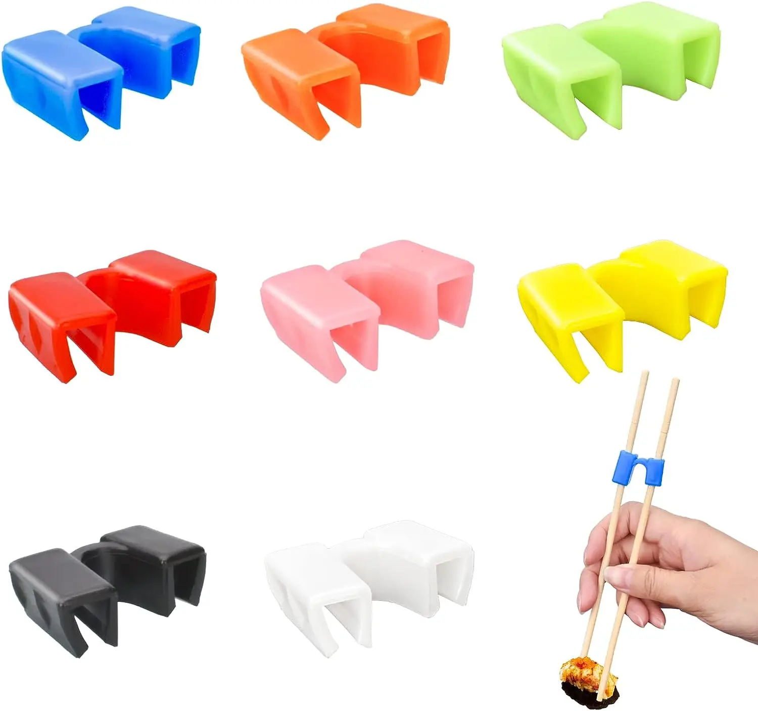 Food Grade Learning Training Chinese Plastic Helper Chopsticks Reusable Chopsticks Helpers for Kids Beginner