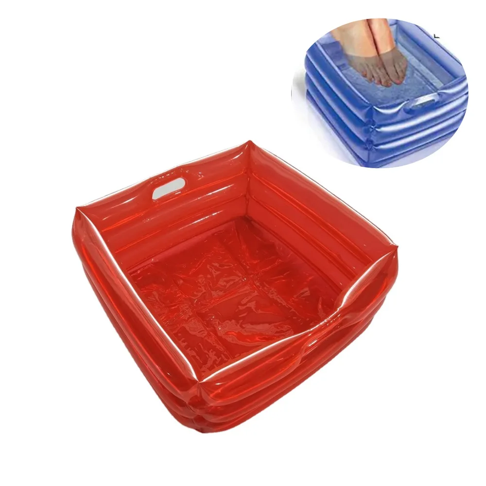 Promotional Custom logo Printing Pedicure Care Relax Feet Soak Bath Foot Inflatable Spa Basin