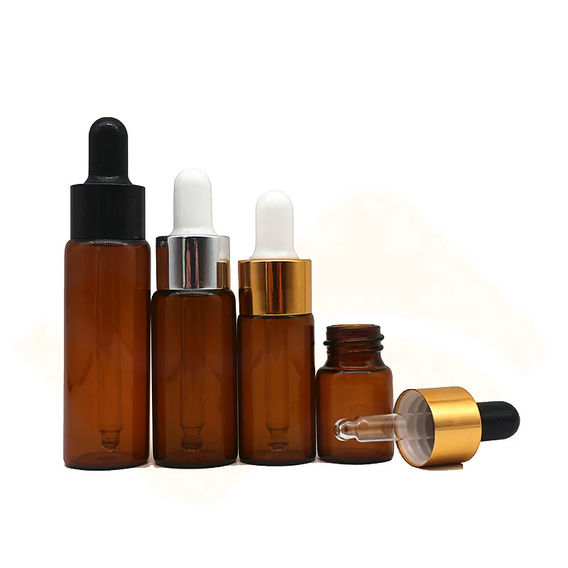 amber glass dropper essential oil bottle with dropper cap