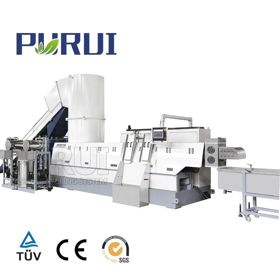 polyethylene fiber recycling machine Waste PE filament yarn recycling plant granulating machine plastic pelletizer