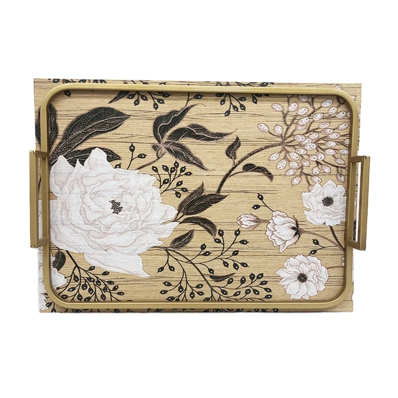 ZY20A-1039 Wholesale handmade customized melamine outdoor serving tray rectangular
