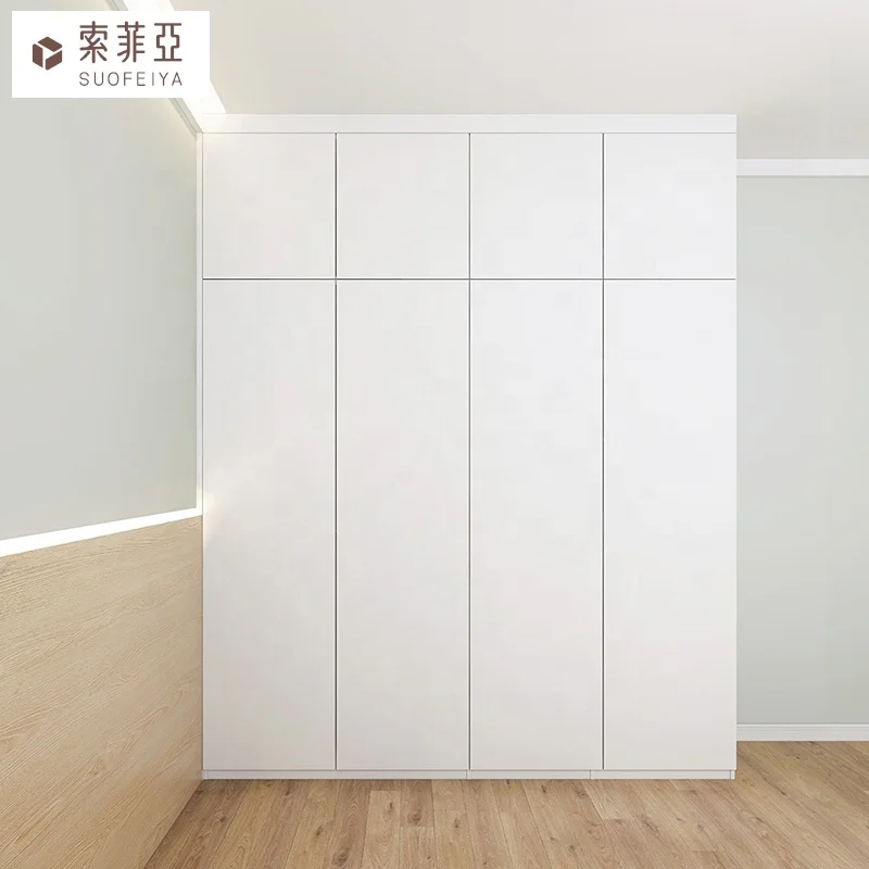 SUOFEIYA Custom Australia Project White Wooden Closet Cabinet Wardrobe Swing Hinged Door Garderobe