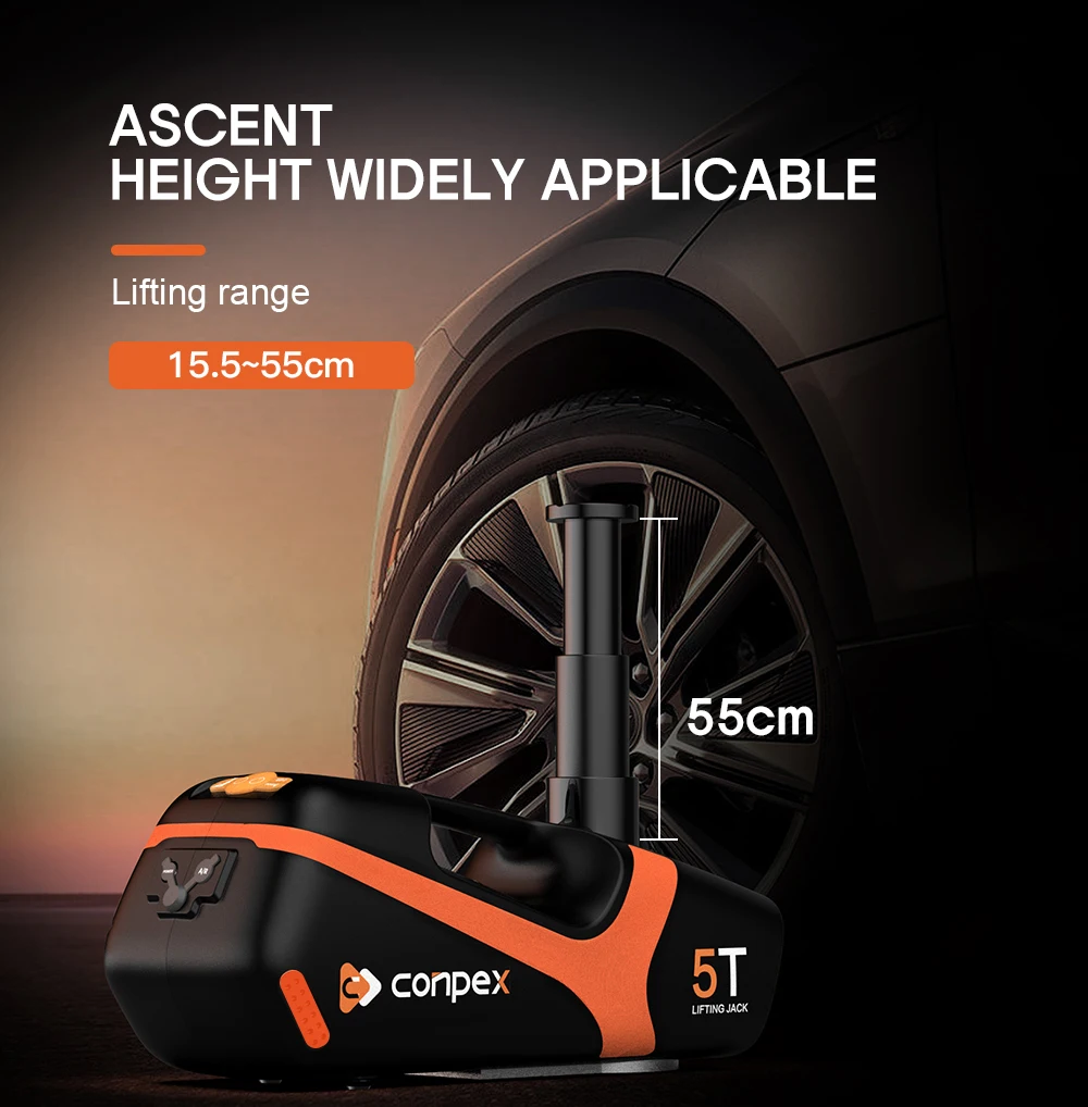 Conpex new 6 in 1 car electric jack DC12V 5T new car jacks compressor wrench vehicle tools emergency tool kit car jack kit