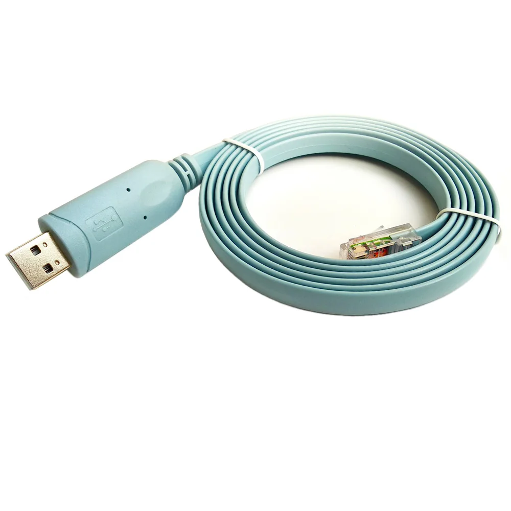 FTDI Console Cable  USB RS232 RJ45 Rollover Flat Noodle Kabel  for 1841 2811 2950 PUTTY Hypertrm Routers  Config Cable