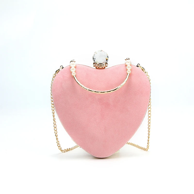 
New fashion heart shaped evening clutch bags shoulder bag Evening Bag wholesale clear handbags factory price in china MOQ2  (62304593283)