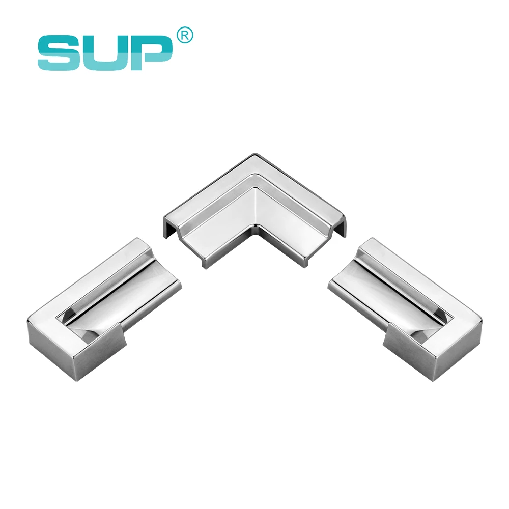 ABS block silver anodise aluminium 90 degree shower door sill