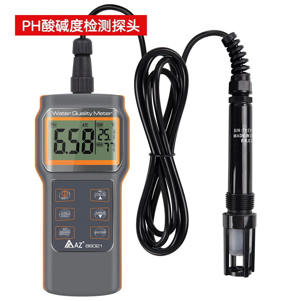Digital Explicit AZ-86021 PH Testing Instrument Smart Sensor Dissolved Oxygen Detector For Aquaculture