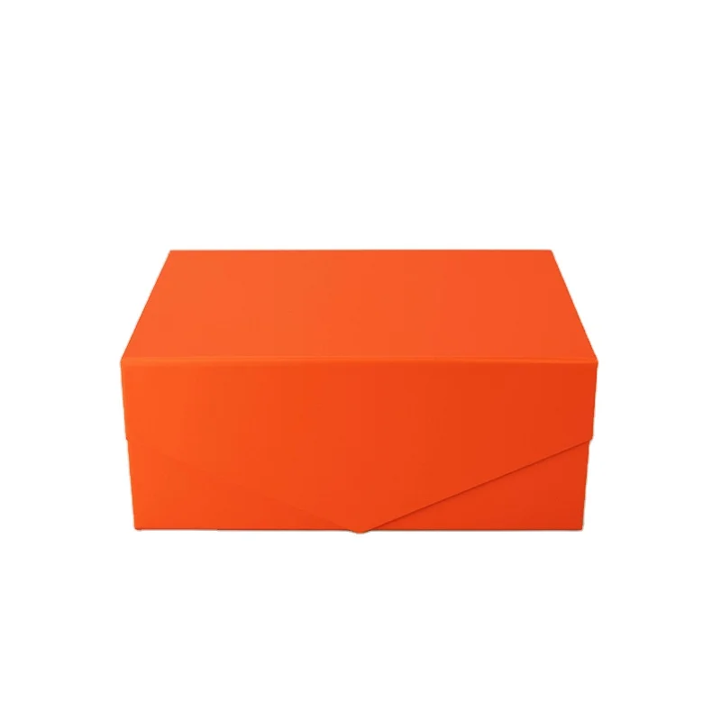 
RTS orange custom Cardboard Magnetic Folding Boxes Custom Logo extra large Packaging Boxes for pemium blankets custom packaging 