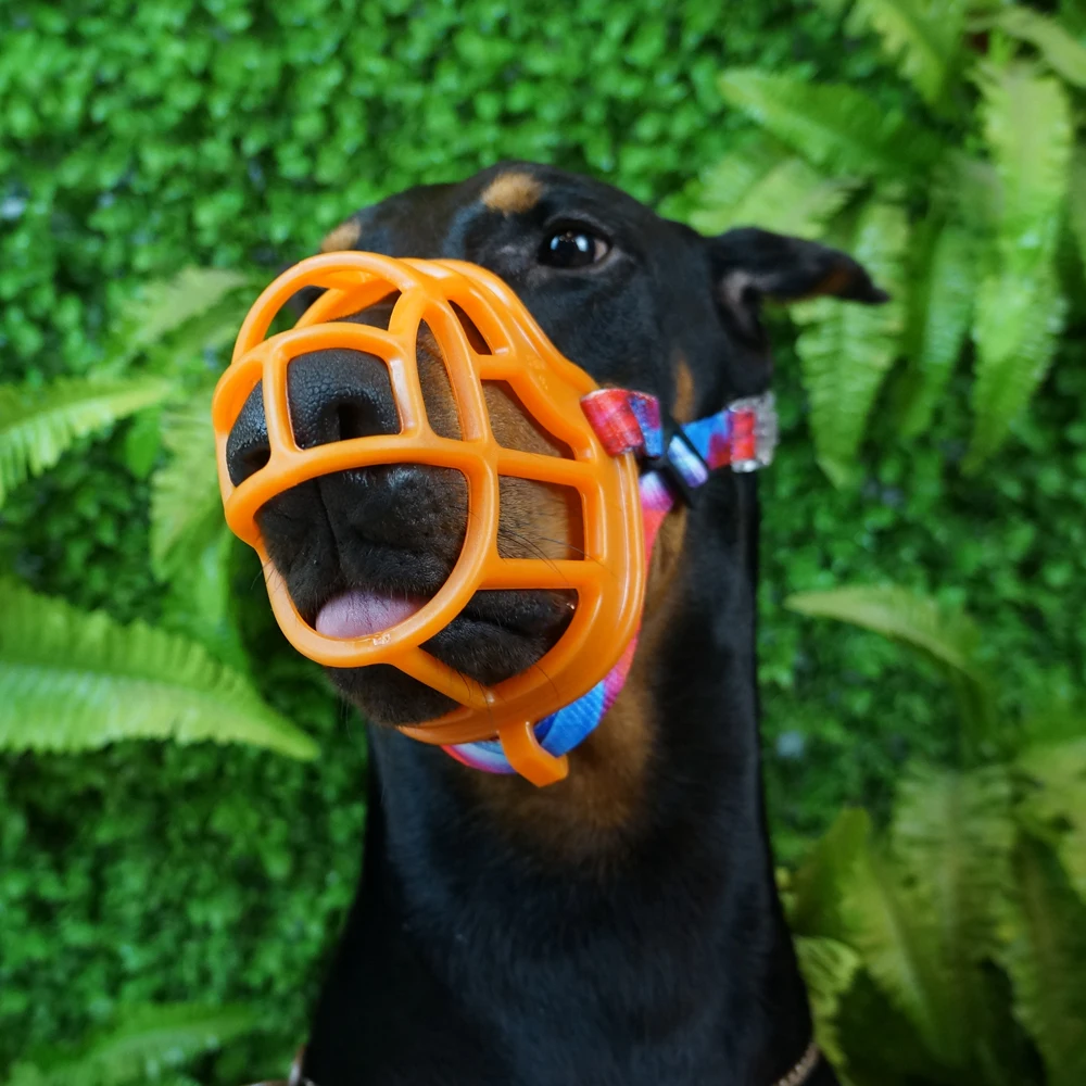 Wholesale Breathable Soft Mesh Pet Protect Mouth Muzzle Smiley Face Dog Muzzles
