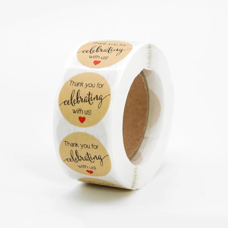 Custom 1 inch Clear Transparent Thank You Sticker Label Roll