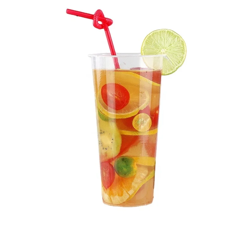 
Transparent Disposable Smoothie Ice Cream Cup Plastic for Boba Tea 