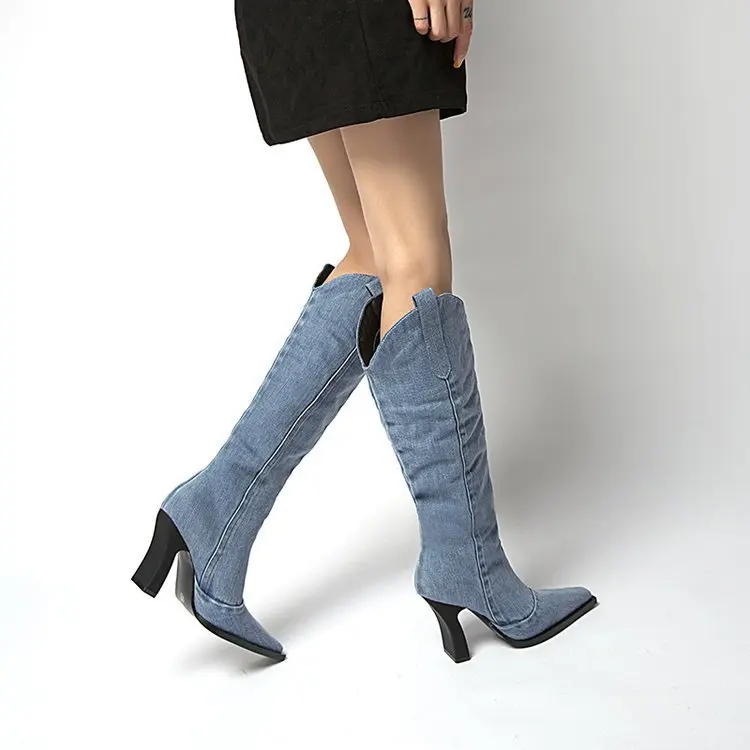 2023 Fashion Designer Women Sexy Winter Long Boots Shoes knee high cowboy boots for ladies