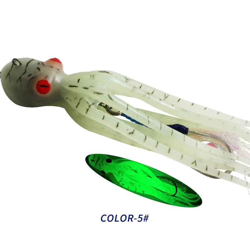 New arrival 60g 150g 200g UV glow Biomimetic Squid Bait mustad Assist Hook luminous TPE Soft trolling Octopus Lure