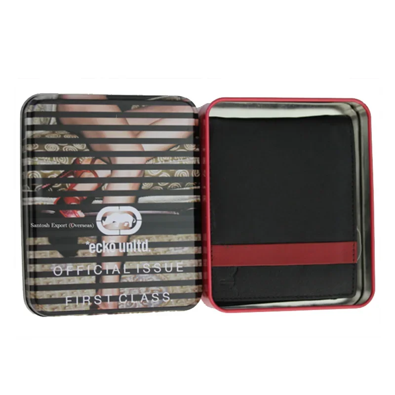 Small rectangular gift tin case wallet tin box with lid