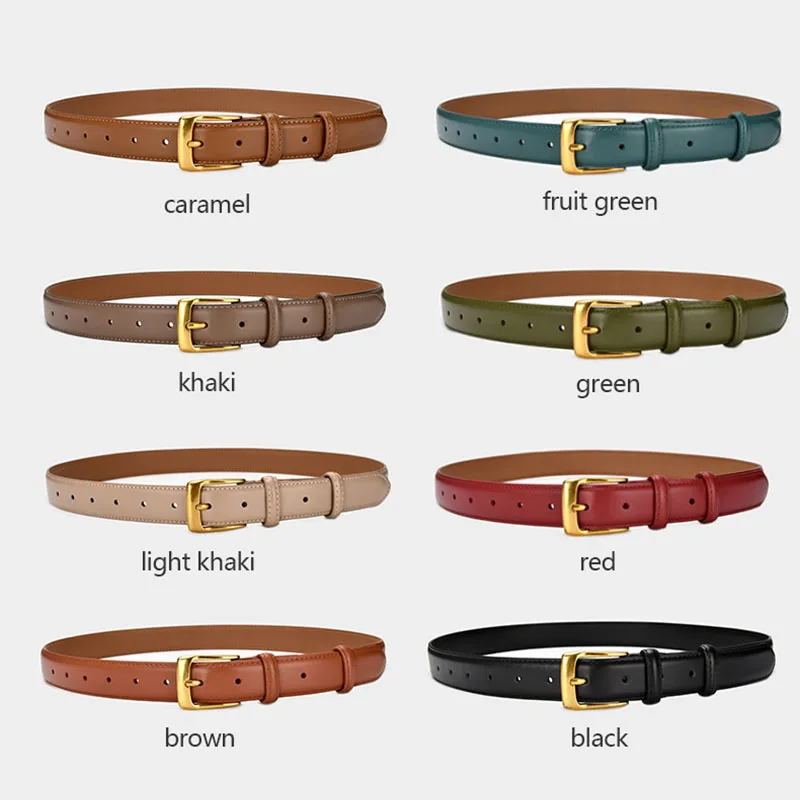 Women Casual Genuine Leather Belt for Jeans Pants Fashion Ladies Girls Waist Dress Belt Business Alloy Easy Way Female Cow Hide