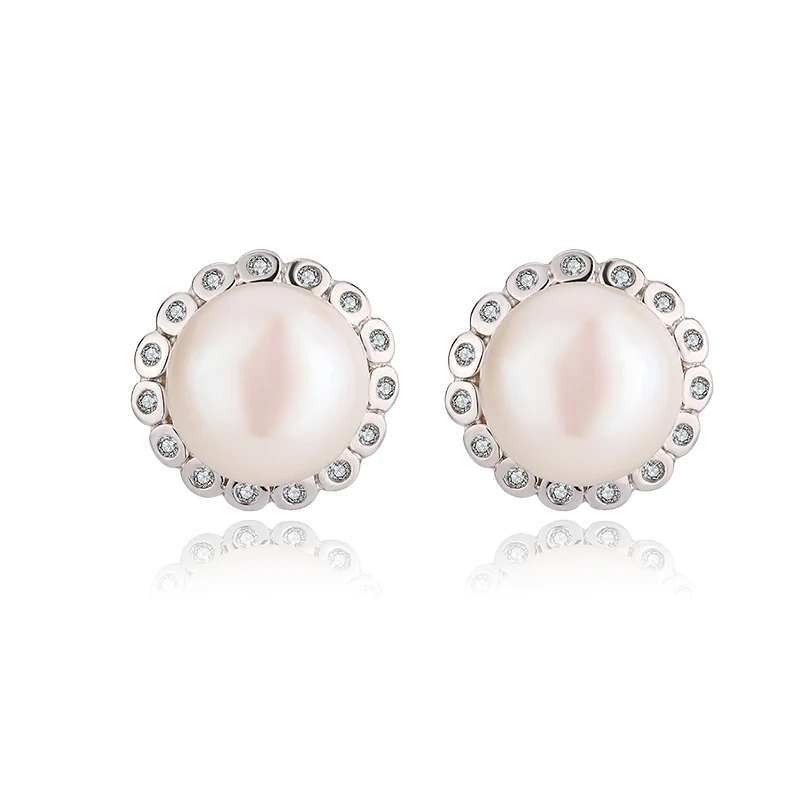 Natural Small Hoop With Pearls Huggie Drop White Long Sterling Silver Gold Chandelier Bridal Pearls Earrings For Women