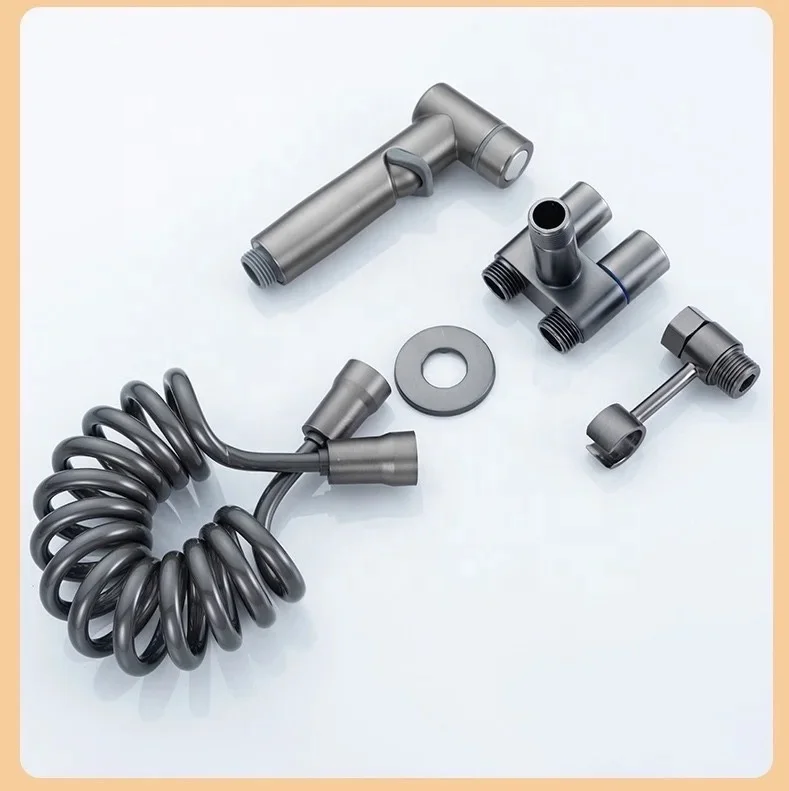 3-way angle valve toilet sprayer handheld showerheads portable shattaf bidet spray sprayer gun with brass black