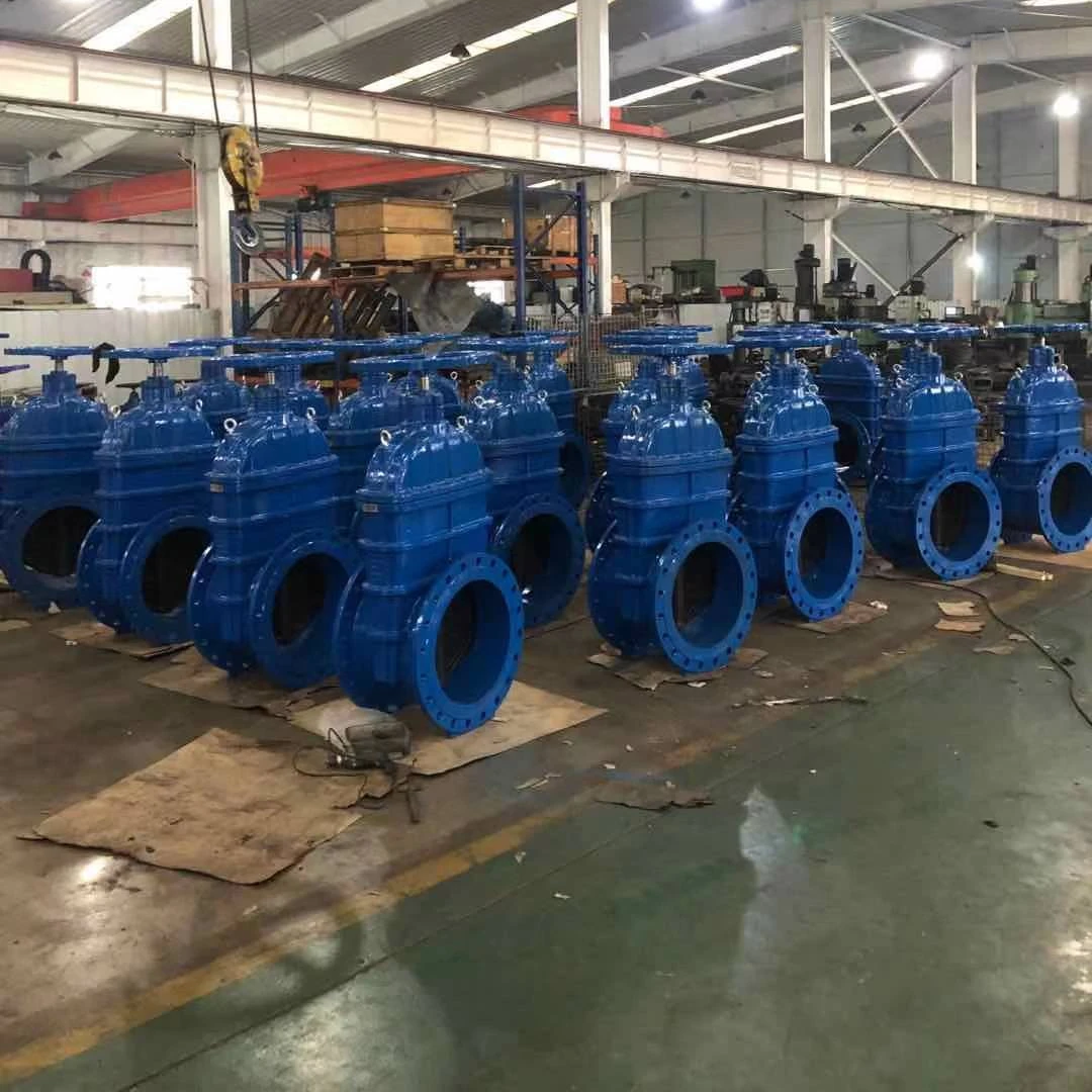 2024 Flat  Gate Valve Worm gear operated Ductile Iron Flange resilient seat  water gate valve