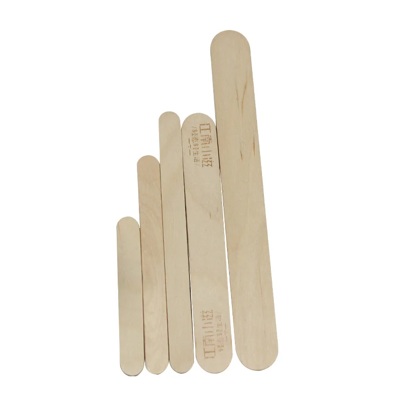 Biodegradable disposable wooden tableware Wooden Ice Cream Stick with Custom Logo Printing for dessert