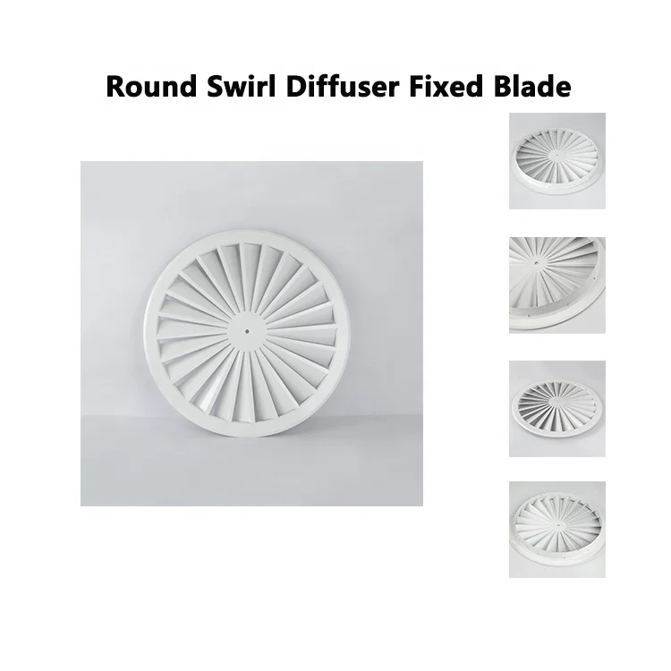 HVAC System Residential Round Air Duct Grilles Vent with 22 fixed blades