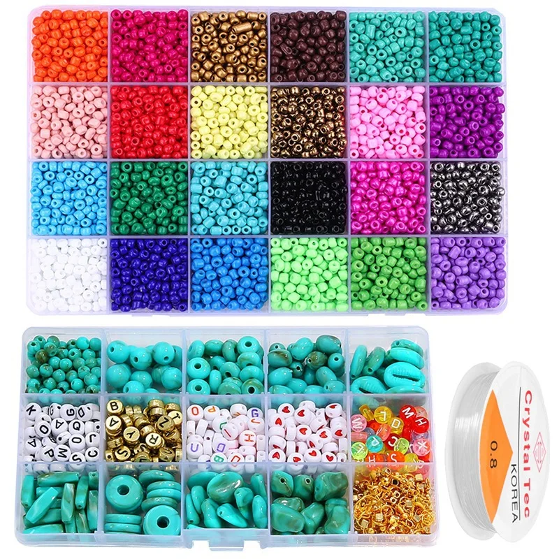 DIY Beads & Accessories Seed Beads Earrings Bracelets Turquoise Stone Beads Jewelry Making Kit