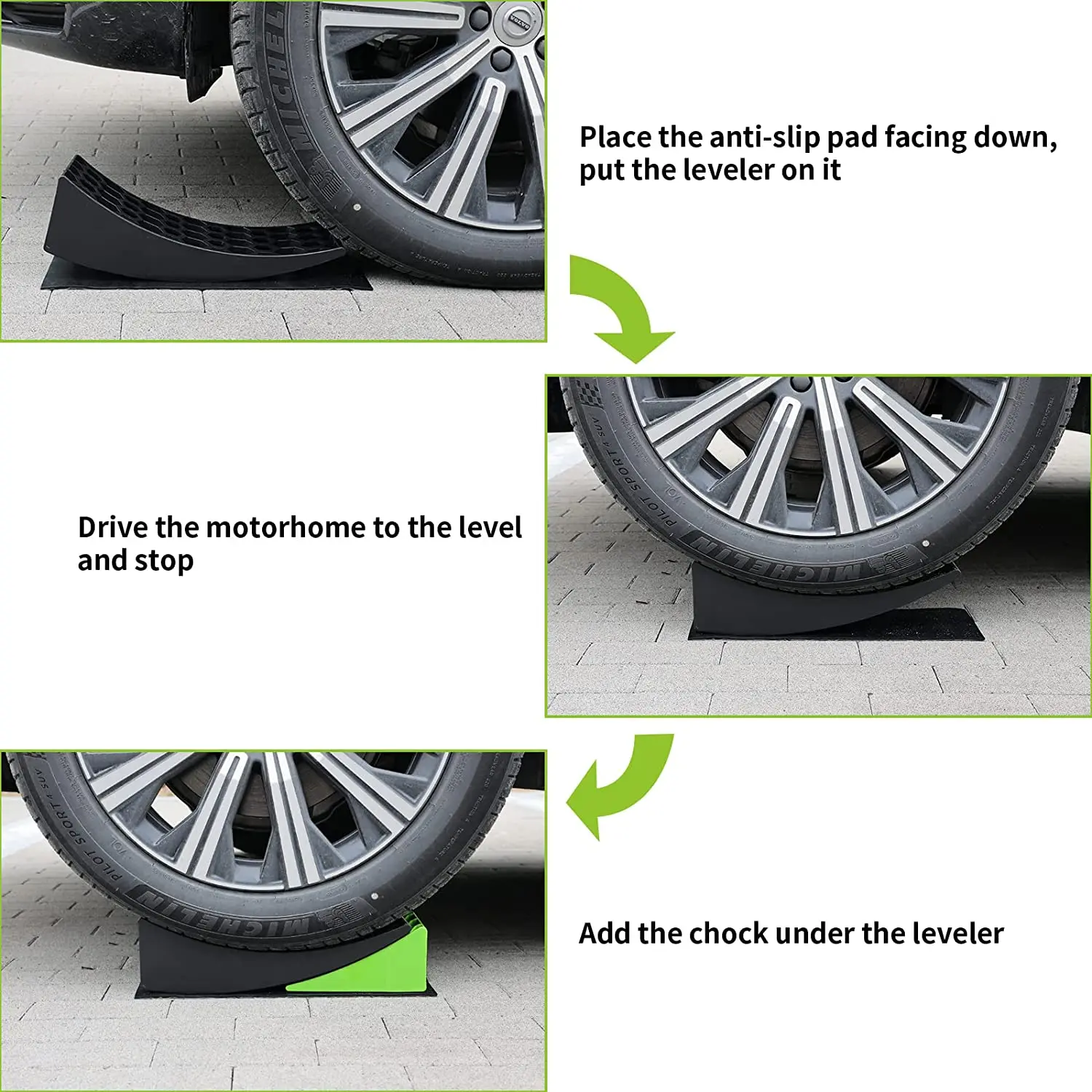 2 Packs RV Leveling Blocks Camper Leveler for Dual Axle Tandem Wheel Travel Trailer Motorhome