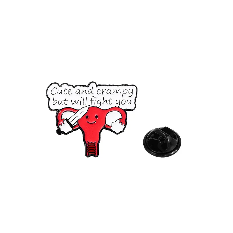 Funny cartoon anatomical human organ enamel badge medical brain heart uterus pins