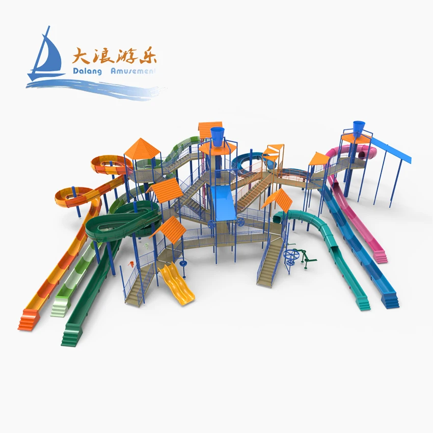 Dalang Factory Price Outdoor Playground Equipment For Amusement Park Water Rides Fiberglass Slide Long Lifetime Good Quality