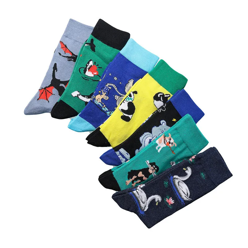 Fashion Cotton Colorful Socks Animals Dog Duck Car Funny Sock Festival Funny Crew Women Men Custom Anime Socks