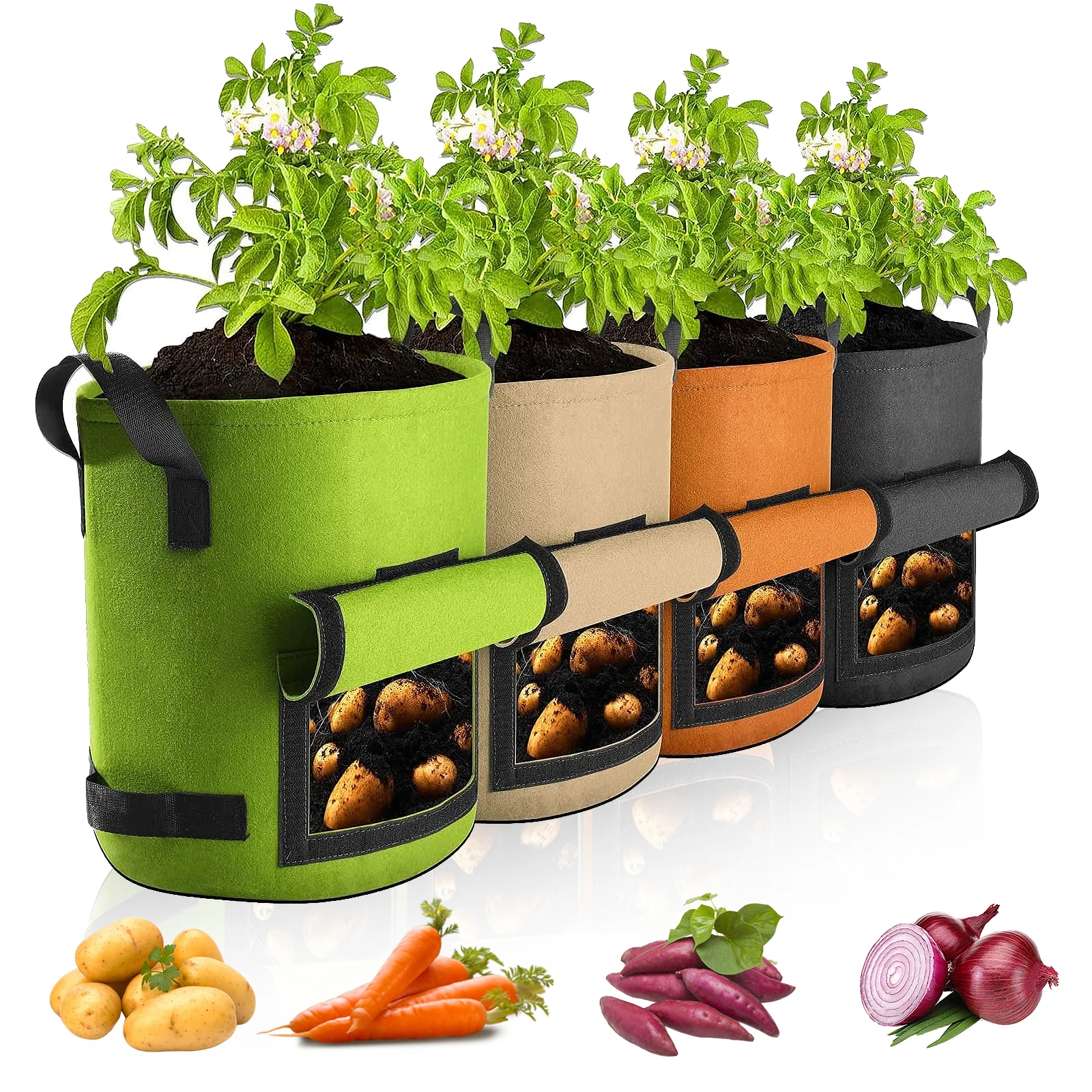 Высокое качество, 10 галлонов, мешок для выращивания овощного картофеля, фетровые горшки, бесплатный образец, томатный картофель, растительный полиэтиленовый пакет