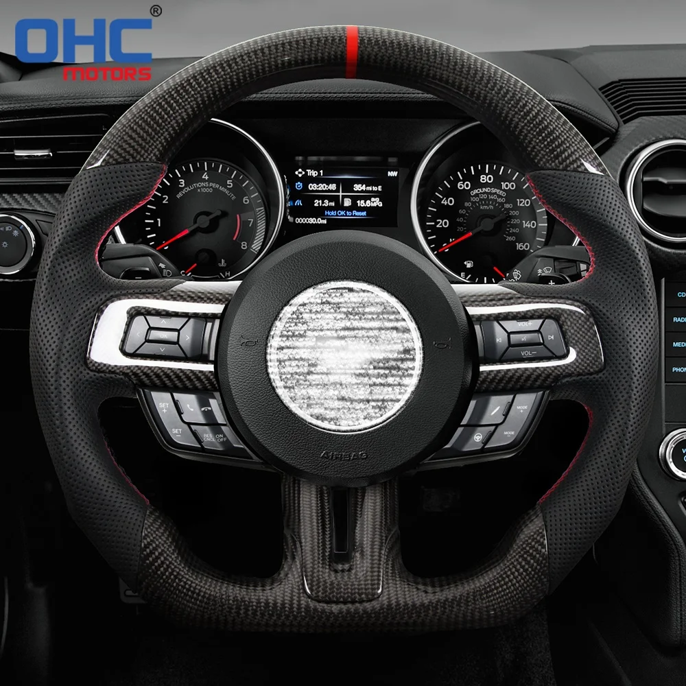 Factory Customized Steering Wheel For Ford Mustang Gt Gt500 2018 2019 2020 2021 2022 Couple Real Carbon Fiber Steering Wheel