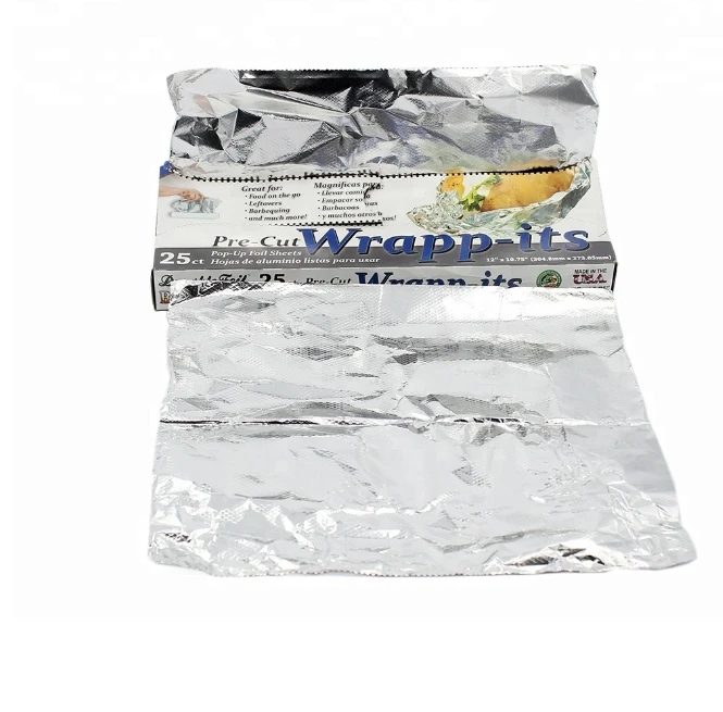 Factory Production Wrap Pre-Cut Pop-Up Aluminum Foil Sheets For Household And Packaging Food