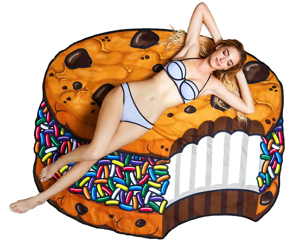 Cheap Microfiber Cotton Towels Soft Material Plain Blanket Microfibre Food Round Beach Towel