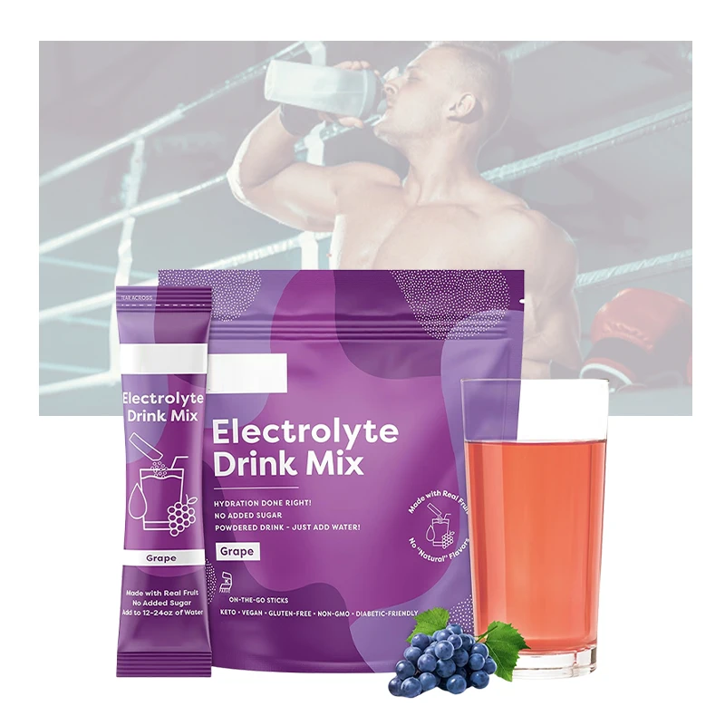 OEM/ODM GYM supplement energy drinks electrolyte drink powder grape flavor electrolyte powder
