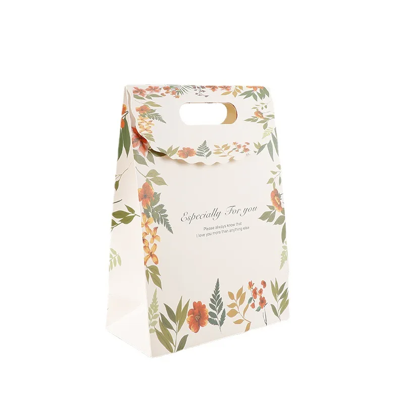 wholesale custom printing logo kraft paper shopping bag and portable Hiraguchi Velcro gift bags