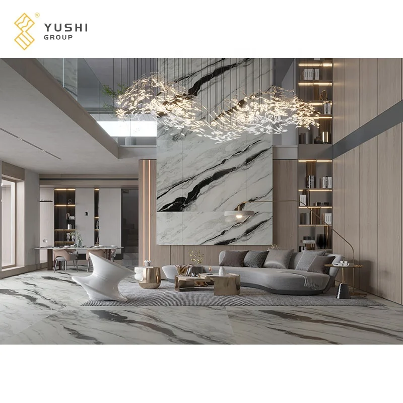 Белая мраморная плита Yushi Group Panda по индивидуальному заказу