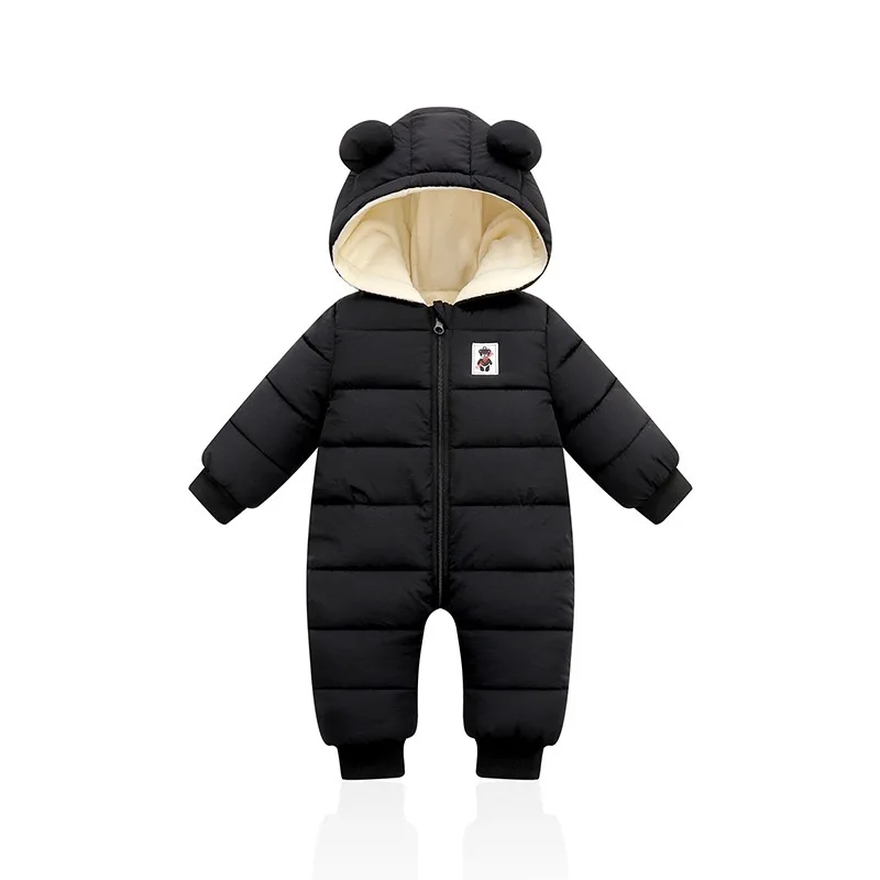Overalls Baby Clothes Winter Plus Velvet New Born Infant Boys Girls Warm Thick Jumpsuit Hooded Outfits Snowsuit Coat Kids Romper
