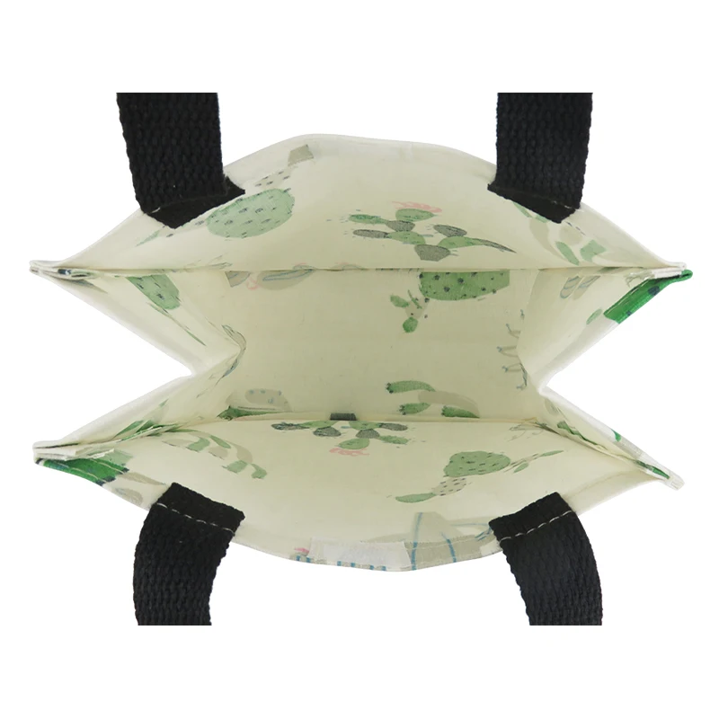 Custom Cactus Printed Personalized Shopping Reusable Cotton Canvas Fabric Waterproof Tote Bag