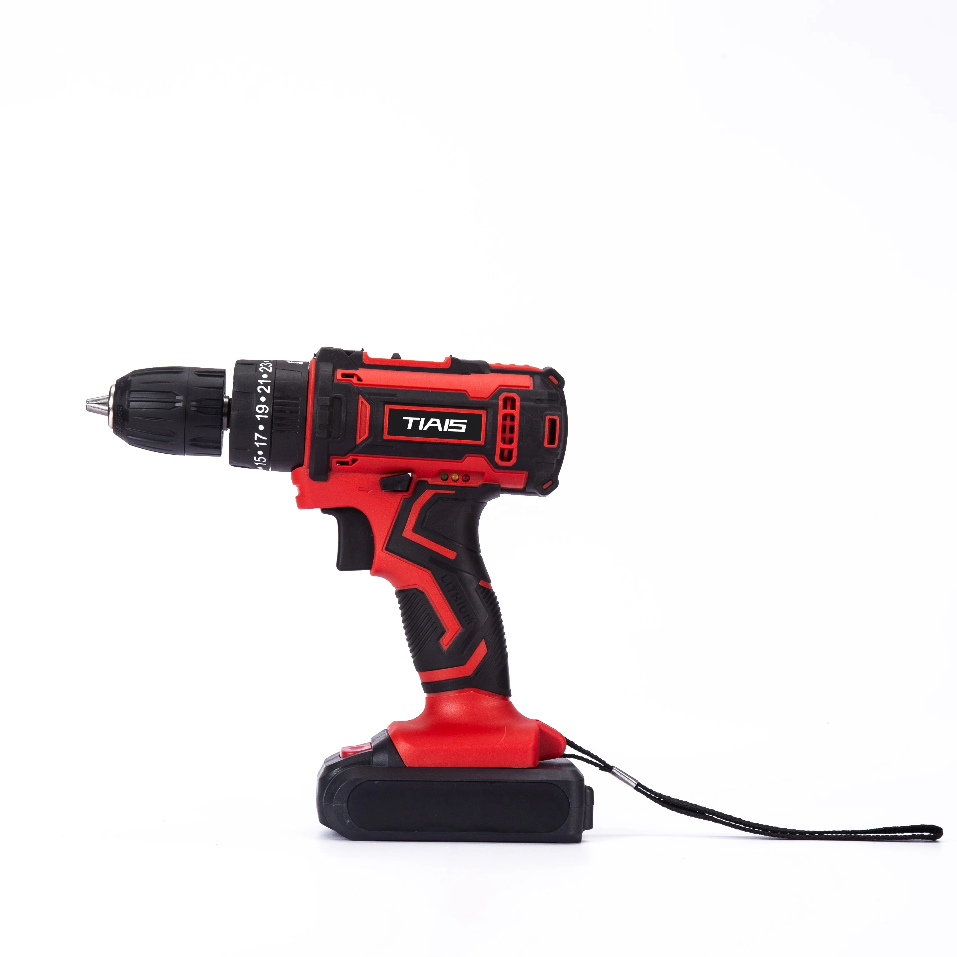 TIAIS T8027-21 Lithium Battery Red Drill Cordless Power Tools Rechargeable Driver Drill 21V Cordless Brushless Impact Drill