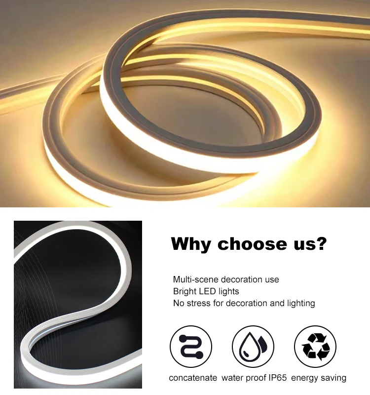 Outdoors Flexible Luces  LED Lights Neon LED Strip RGB Words Decoration Sign Letter Bar Dimmable Neon IP67 Waterproof 12V